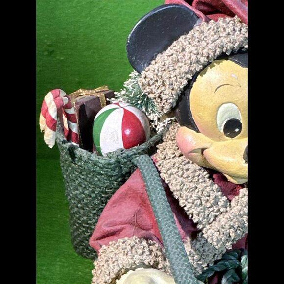 Vintage Kurt Adler Disney MICKEY MOUSE SANTA 8" Fabric Mache 1989 - Picture 5 of 9